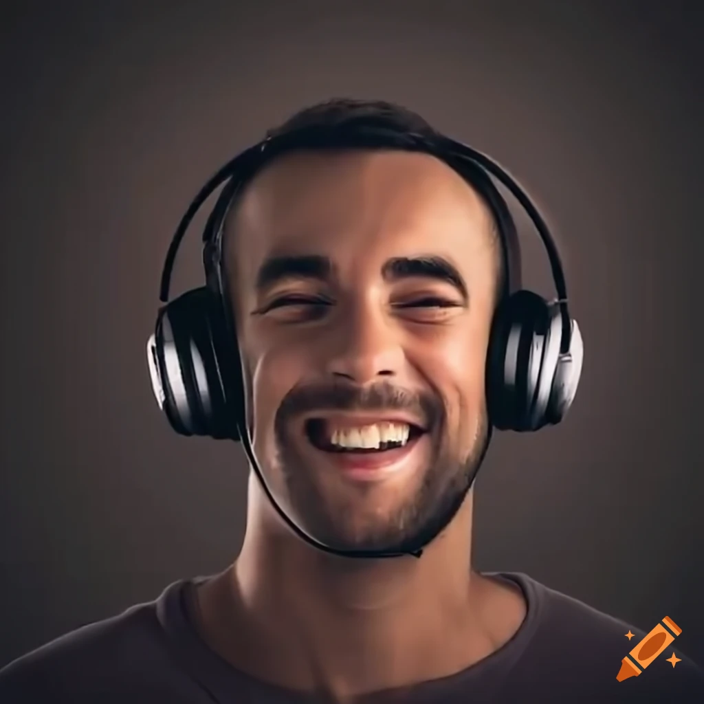 Man Listening To Music With Headphones And Laughing On Craiyon man-listening-to-music-with-headphones-and-laughing-on-craiyon
