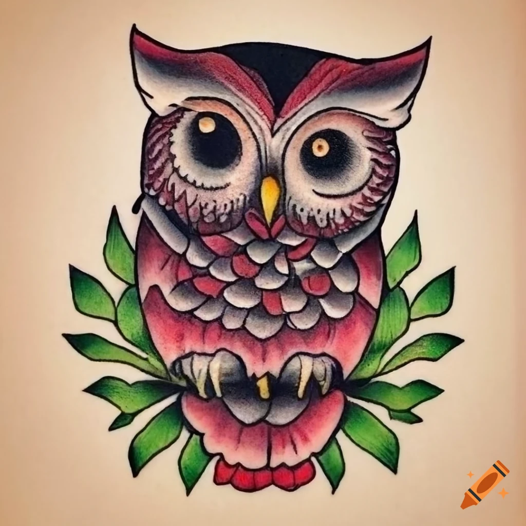 30+ Wonderful Colorful Owl Tattoos Ideas
