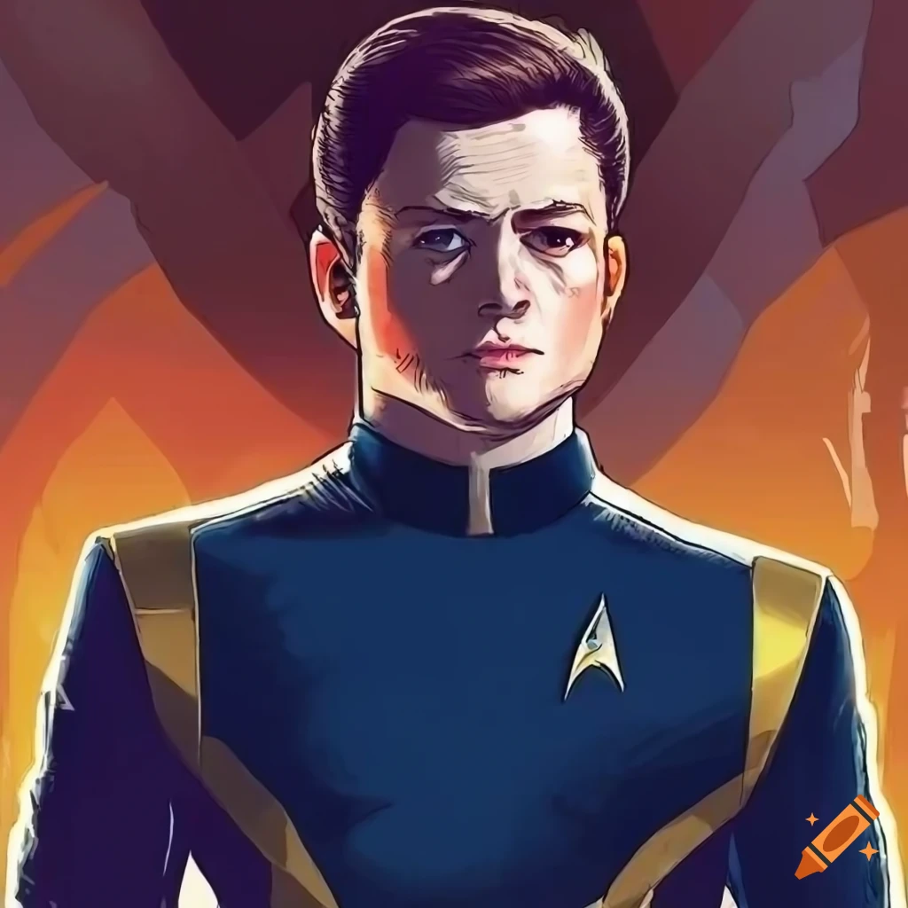 Young taron egerton in star trek discovery style comic book cover art ...