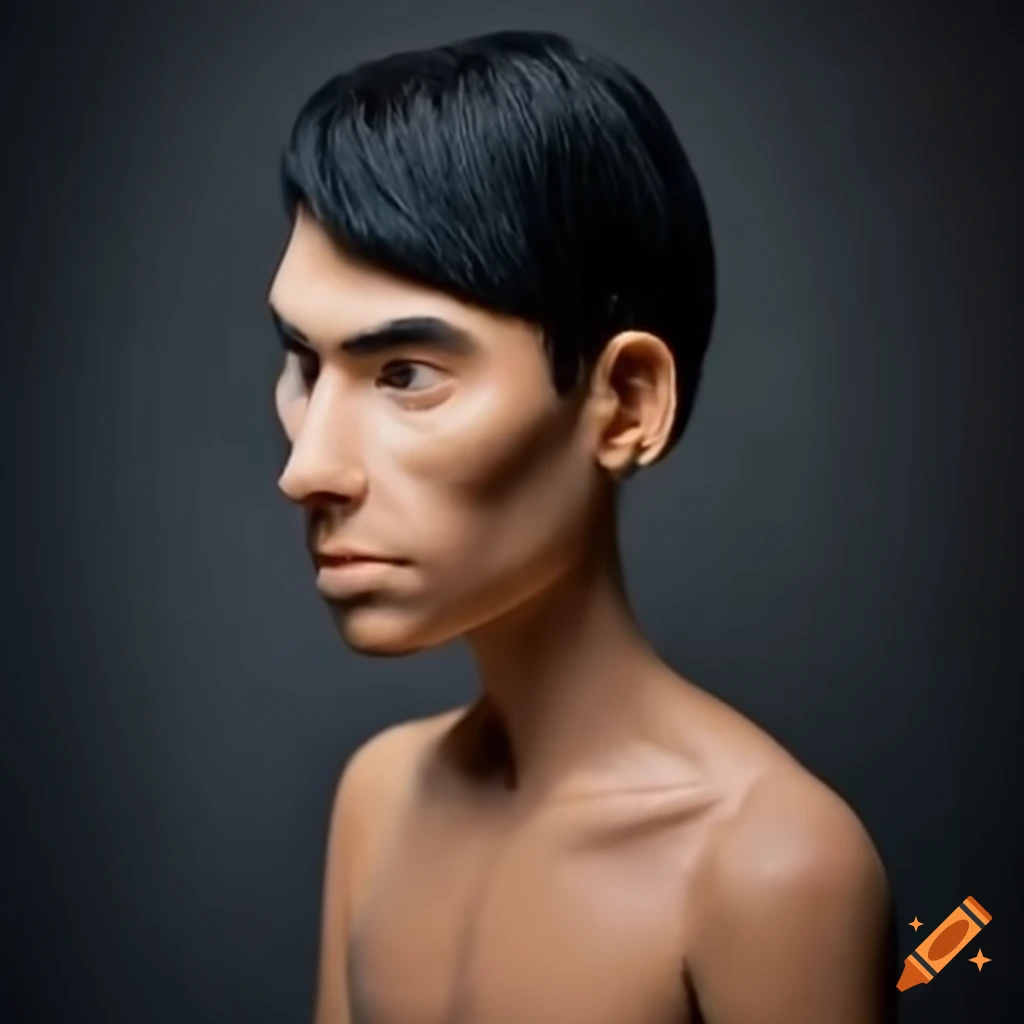 Claymation character with short black hair on Craiyon