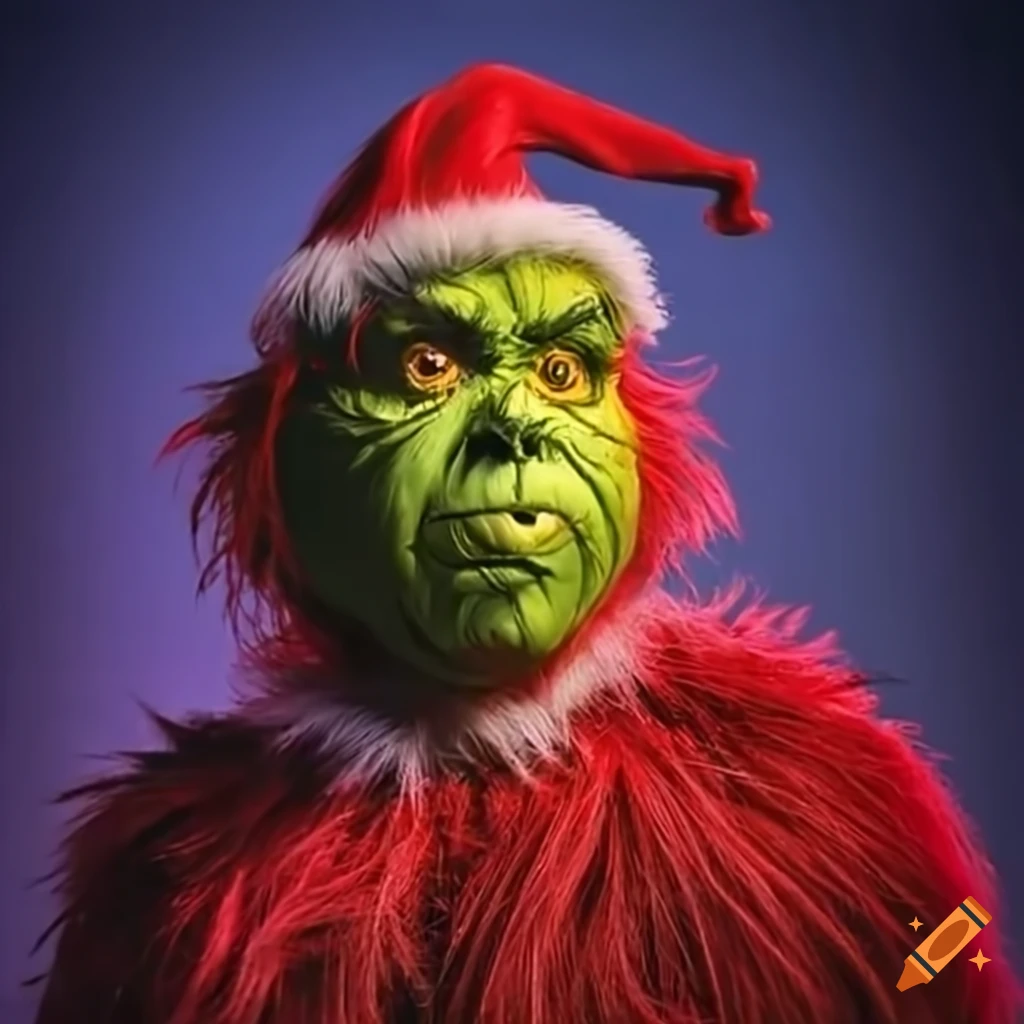 Francois Legault as the Grinch with dramatic lighting