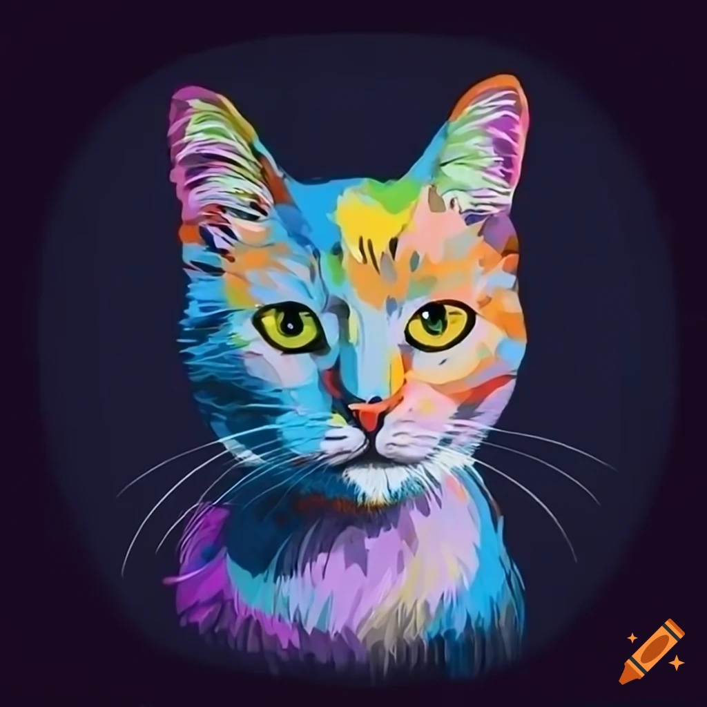 close-up-portrait-of-a-colorful-house-cat-on-craiyon