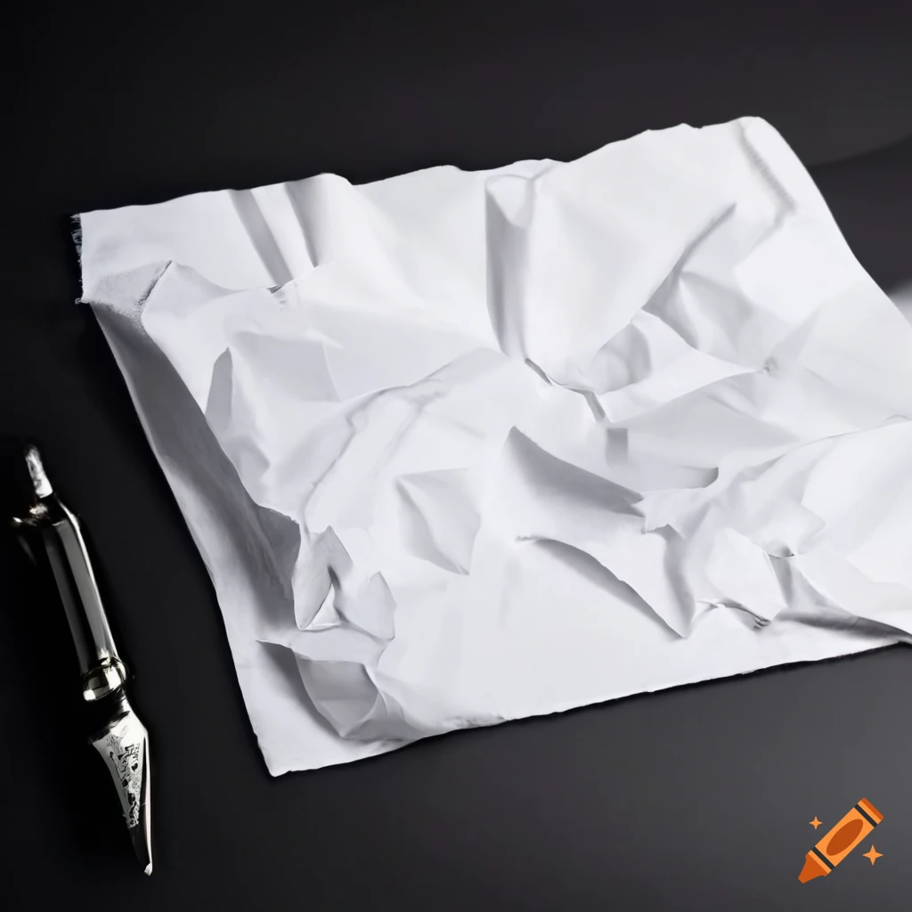 Crumpled white paper napkin with hand-written "back of the napkin creations"