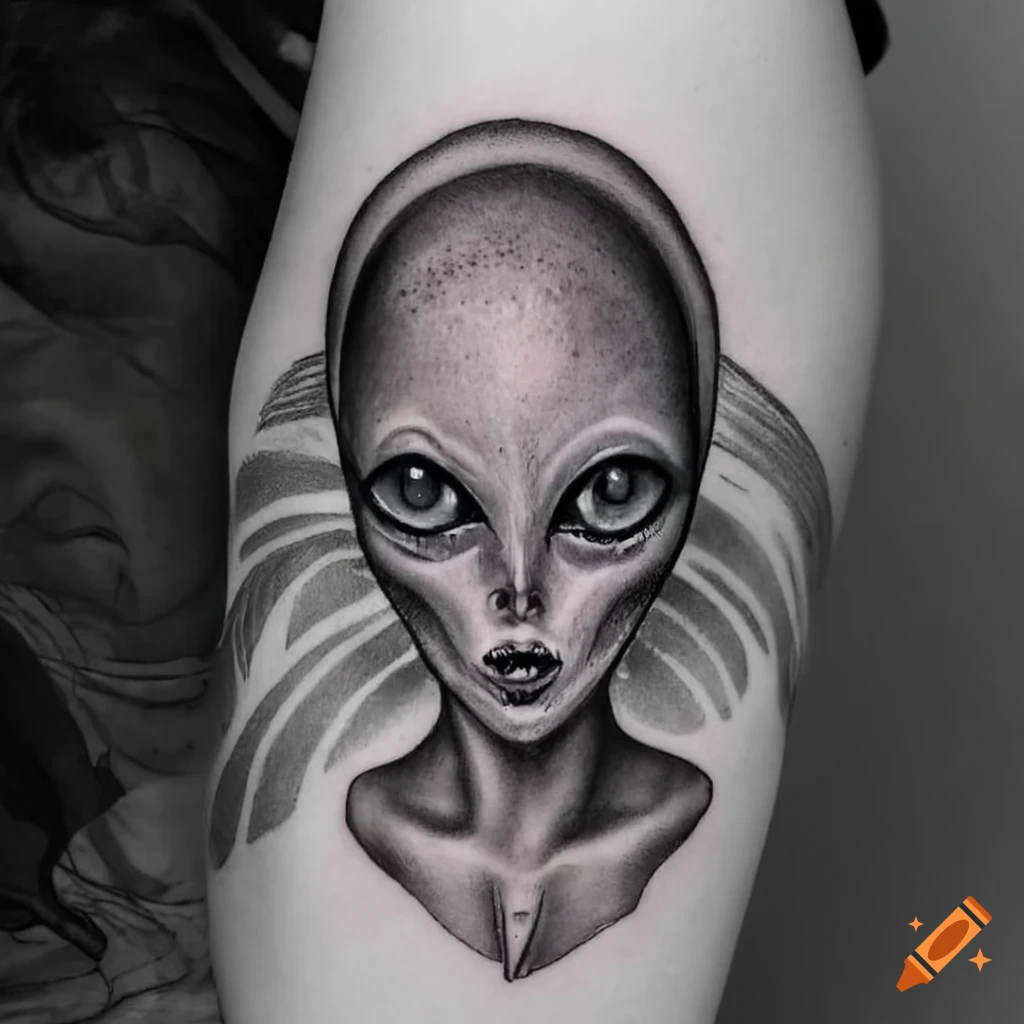 Alien Face Tattoo White Stock Vector by ©grgroupstock 576143332