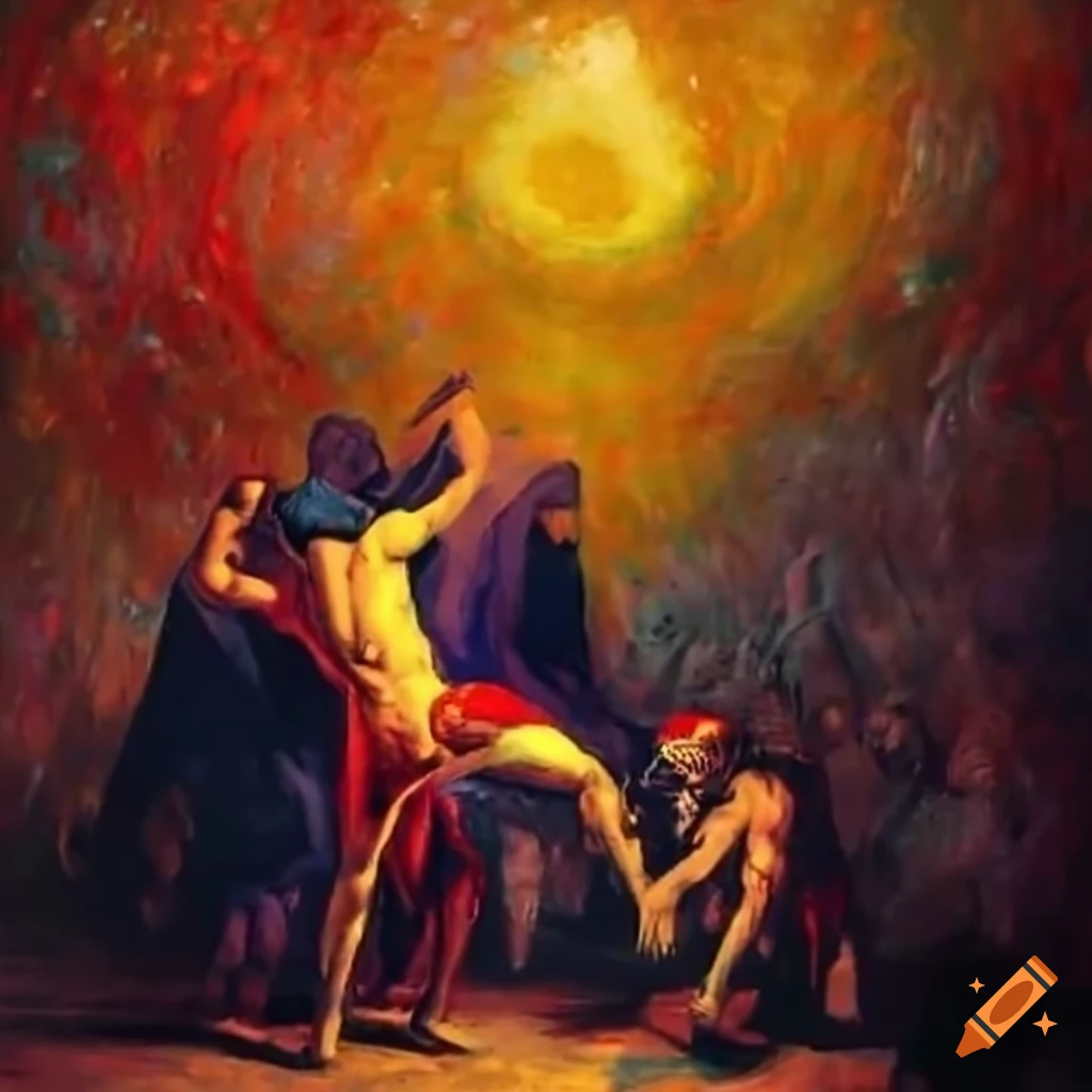 Professional tag team wrestling in a retrofuturist cosmic setting inspired by Gustave Dore