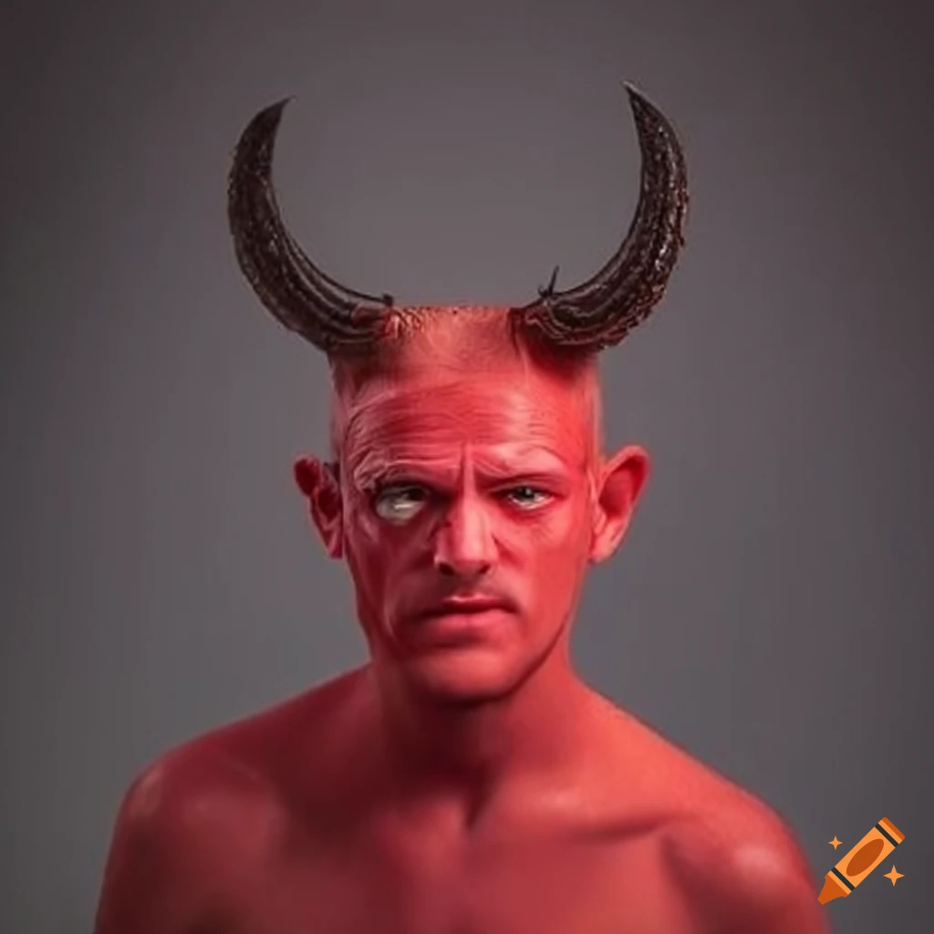 Red cartoon character with horns
