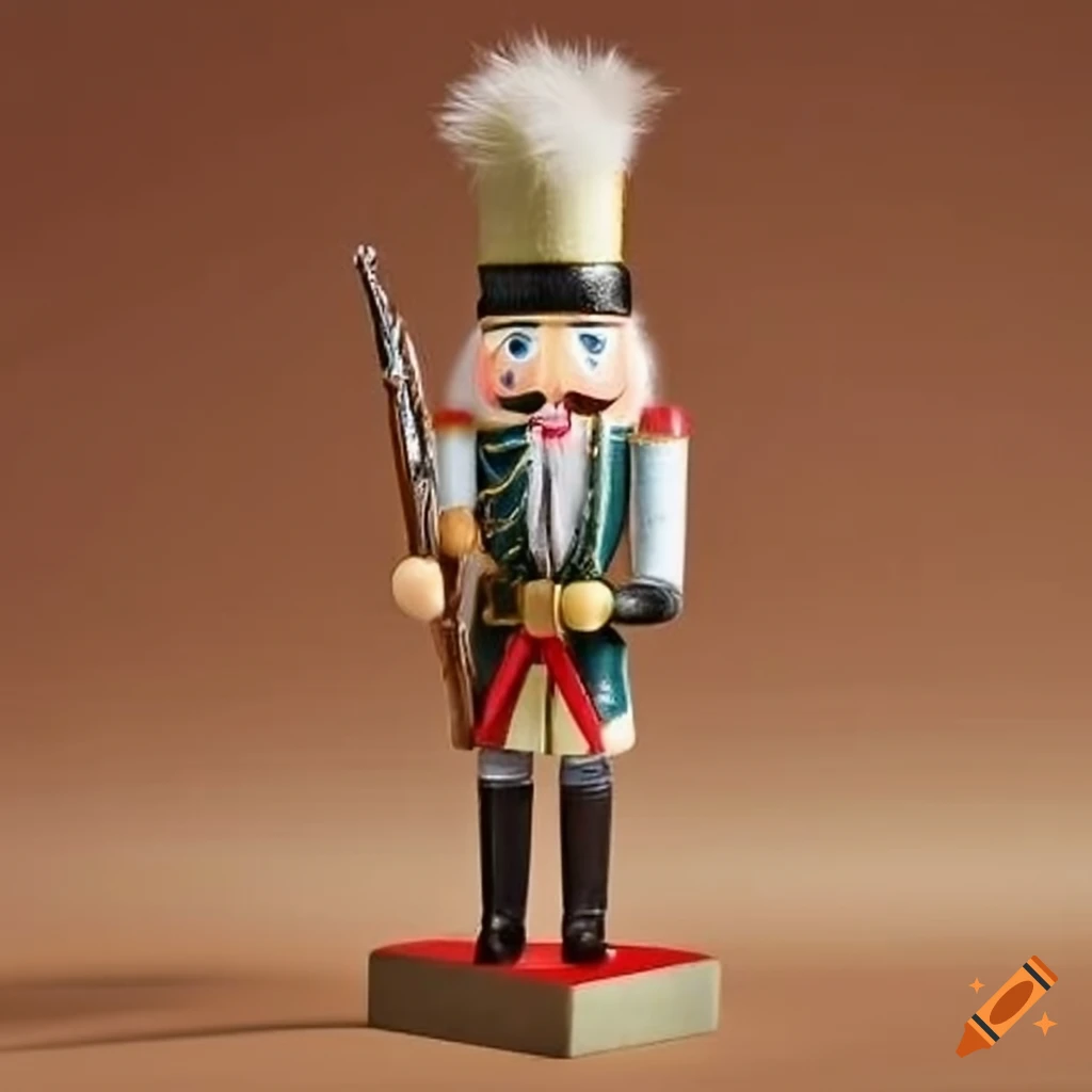 Ornate nutcracker with a rifle, Christmas decoration