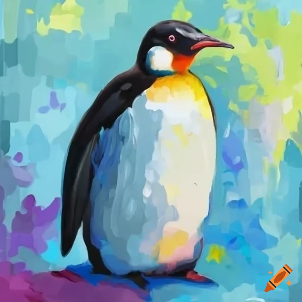 Illustration artistiques, Pinguin Acryl