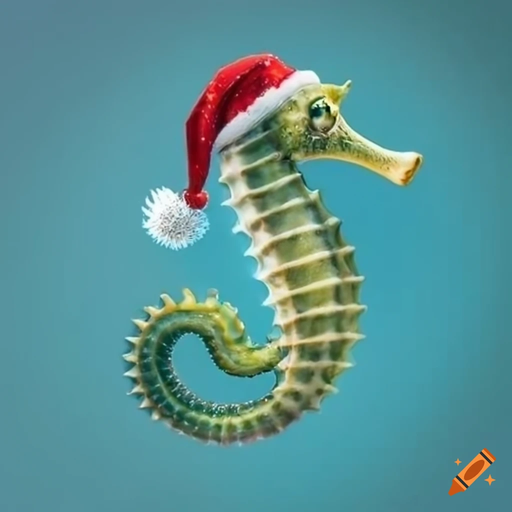 Hippocampus with a christmas hat on Craiyon Hippocampus Christmas Song