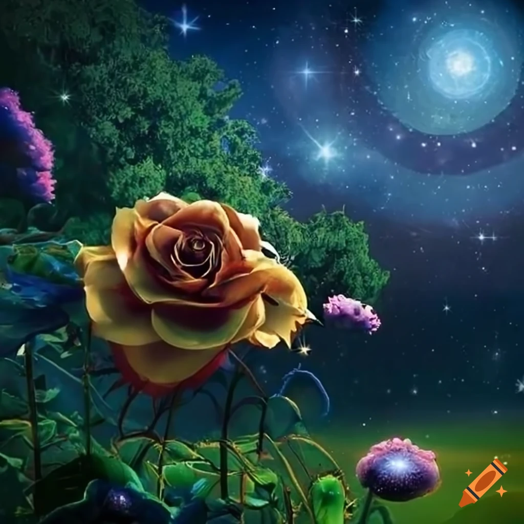 Beautiful celestial garden on Craiyon