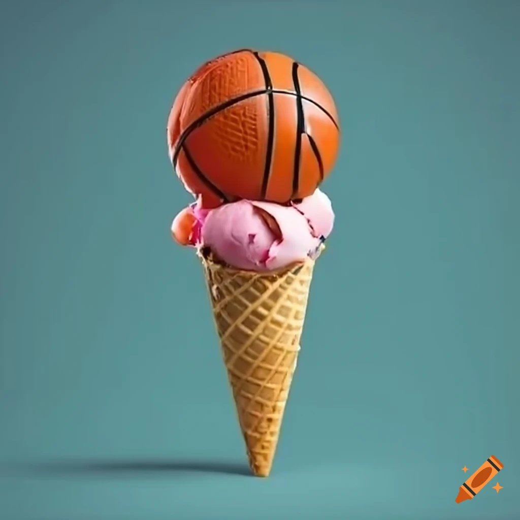 Basketball ice cream cone on Craiyon