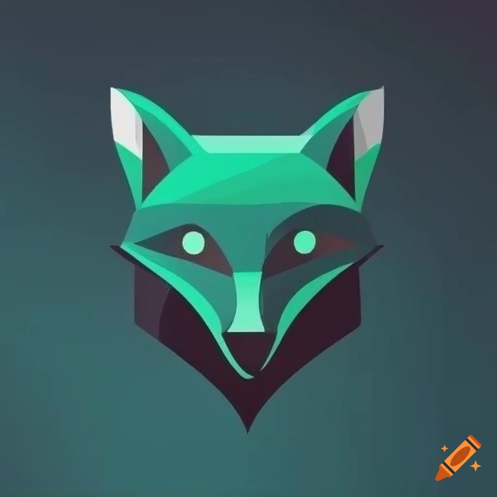 Logo of a dark blue and dark green fox in a square shape