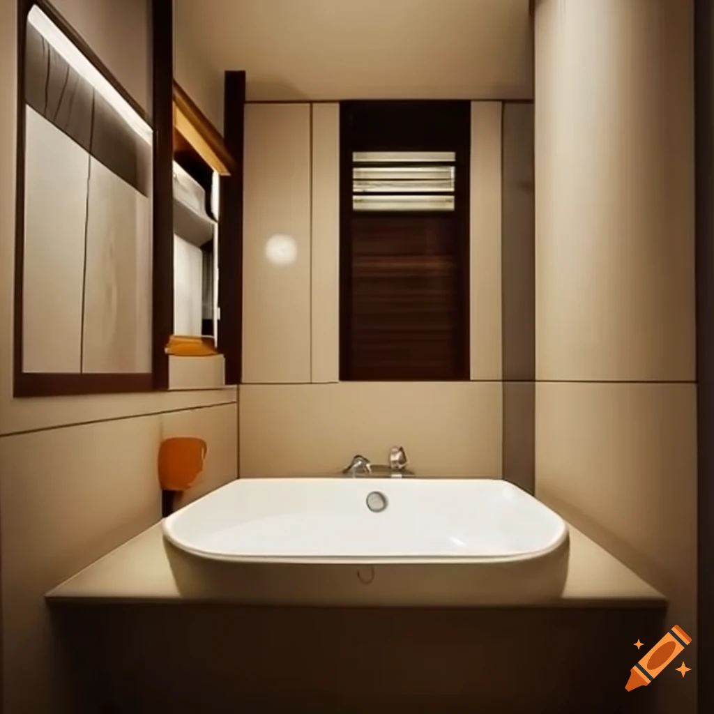 Typical bathroom in a modern apartment in north vietnam