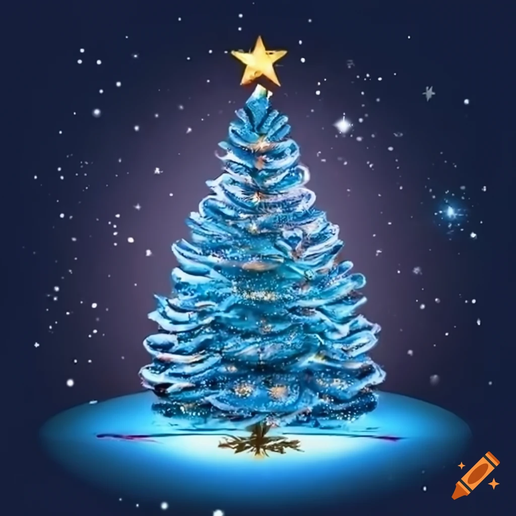 Christmas tree with a star on top on Craiyon