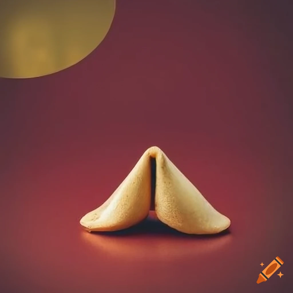 Lucky fortune cookie with red and gold background in a mysterious