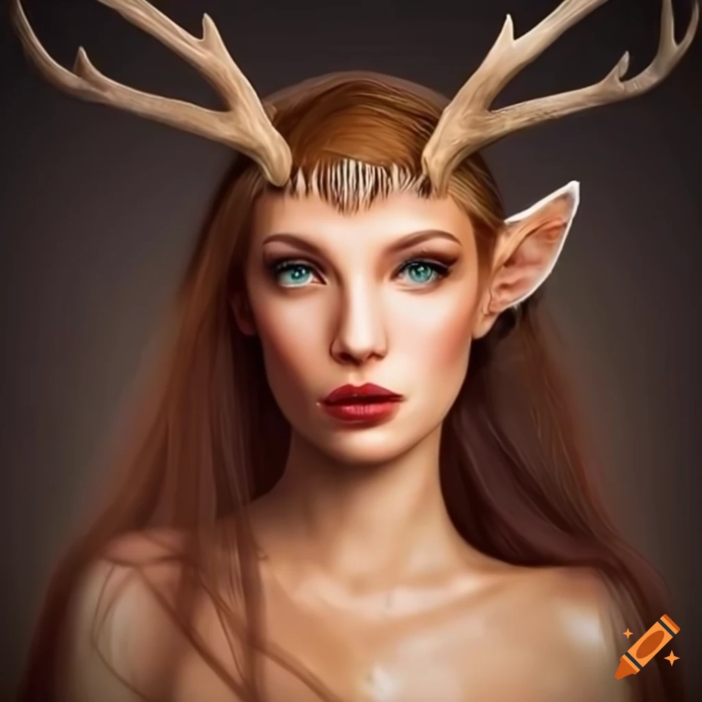 Beautiful deer woman