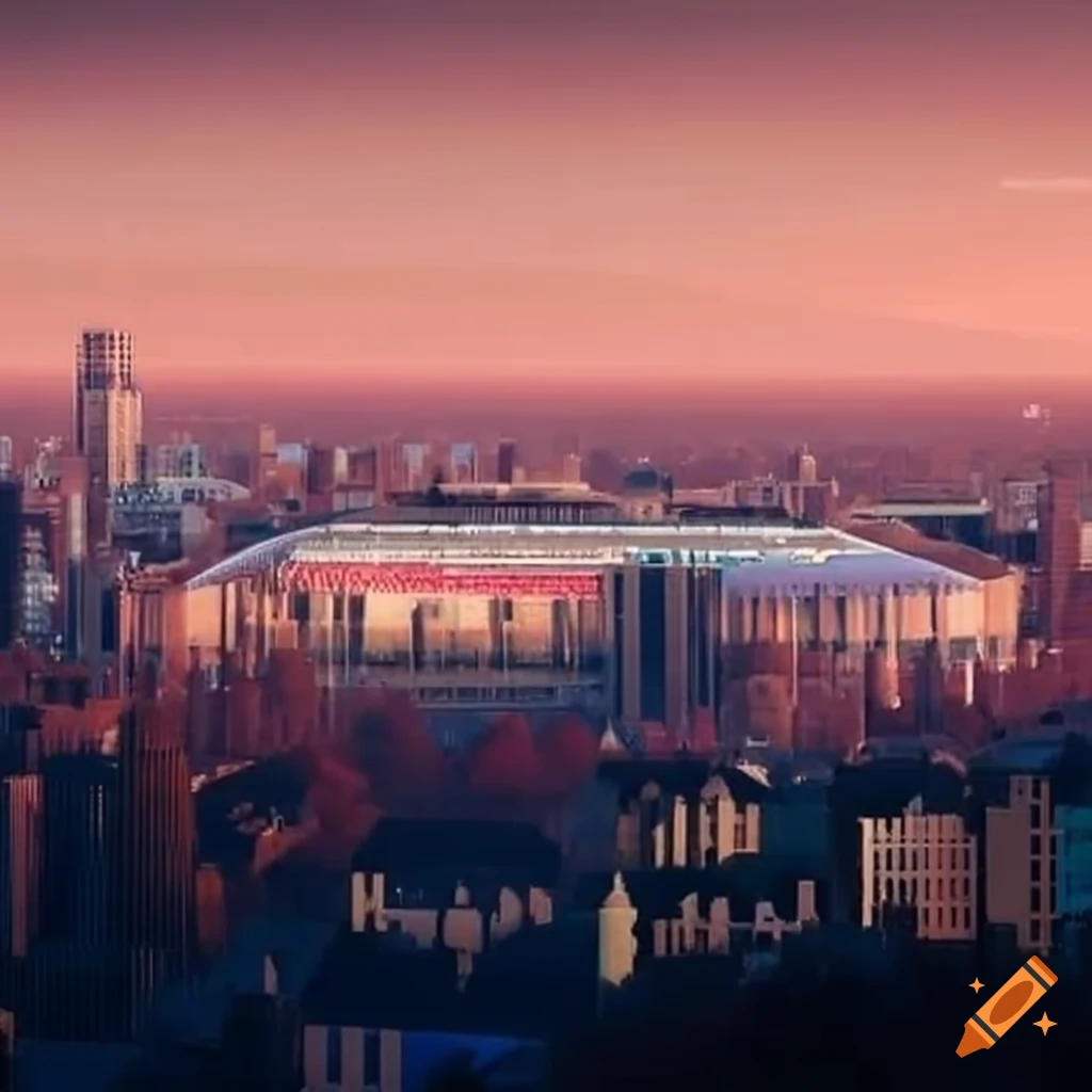 New villa park stadium for Aston Villa with Birmingham skyline in the background