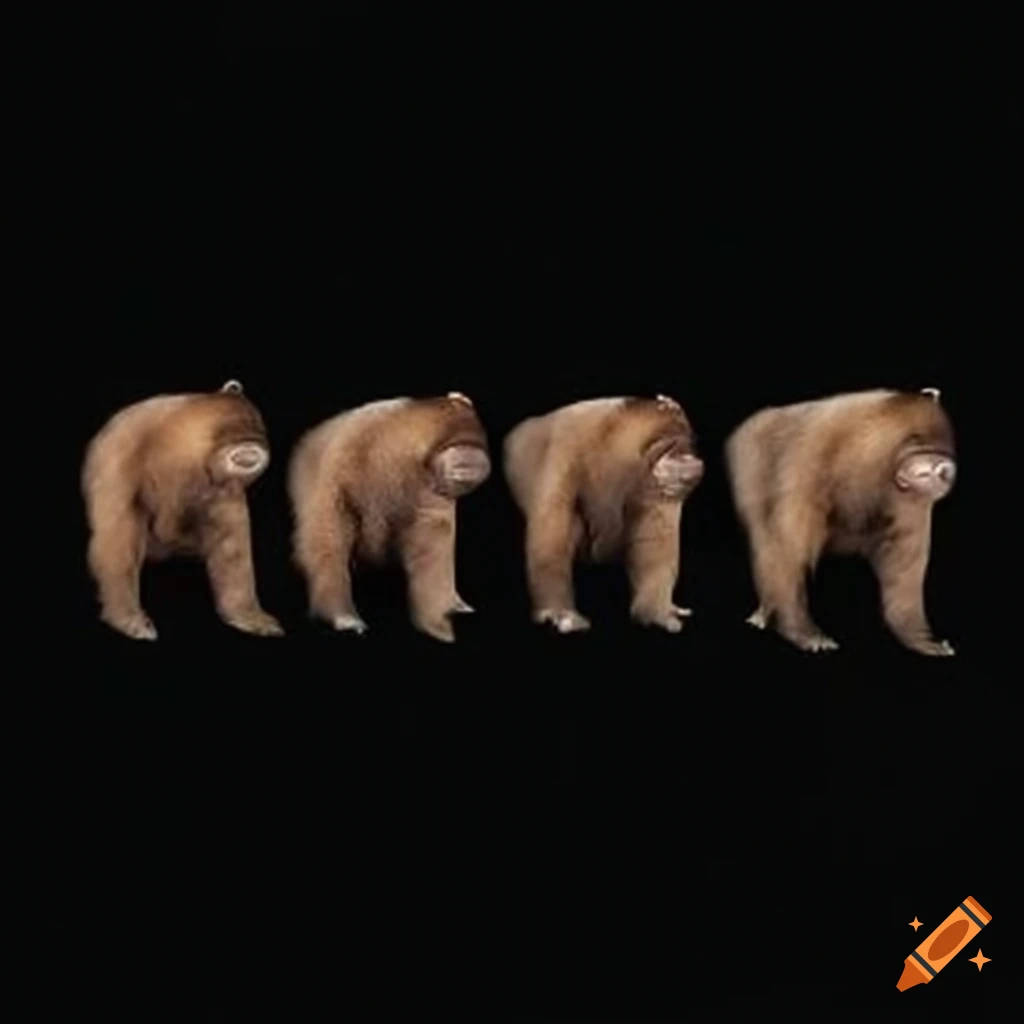 Group of bears standing on their hind legs on Craiyon