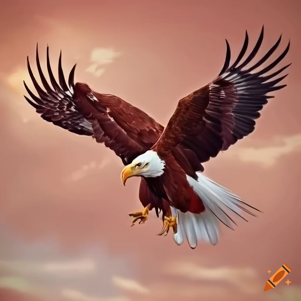 Burgundy and white eagle