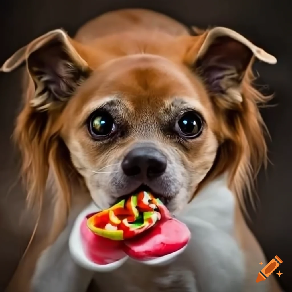 Dogs enjoying candy treats