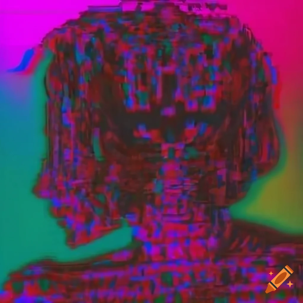 Digital decay glitch art with retro aesthetic