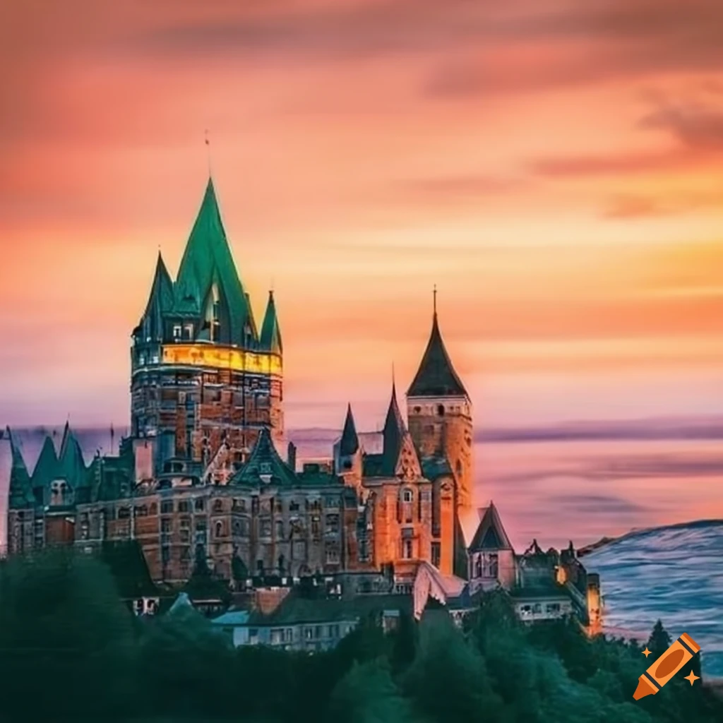 Chateau frontenac in quebec with a sophisticated and artistic touch