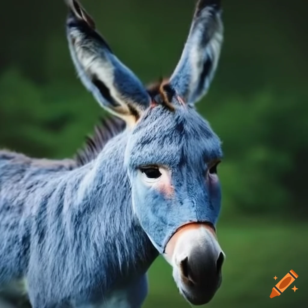 Blue donkey on Craiyon