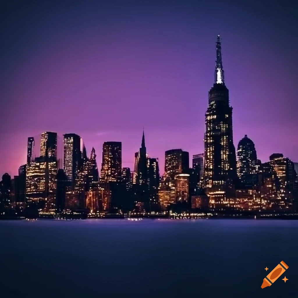 New york skyline at night