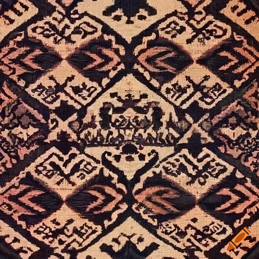 Textile adorned with intertwining okir patterns inspired by nature and