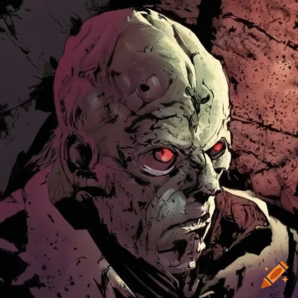 Dark sci-fi wasteland in a comic style