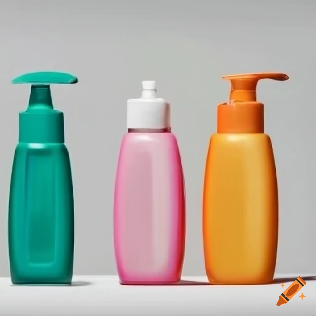 Shampoo shelf on white background