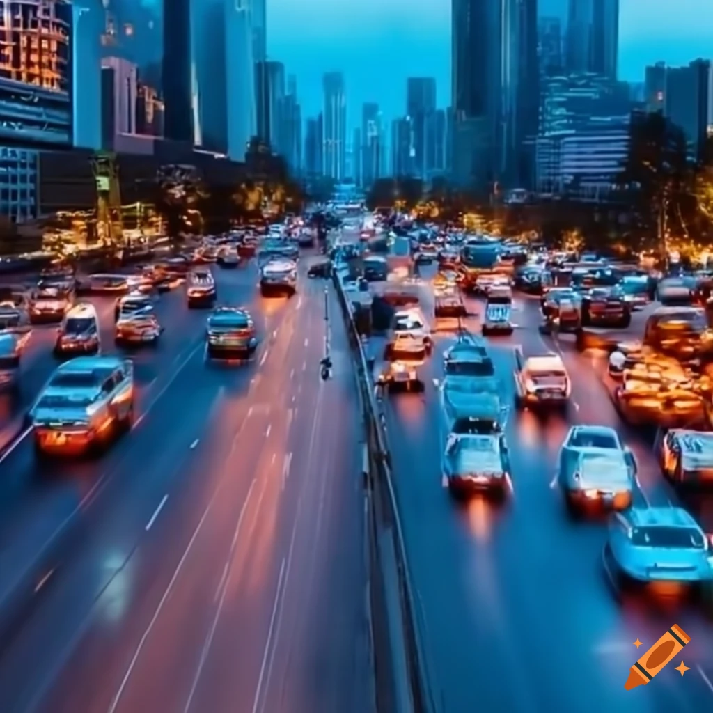 Artificial intelligence optimizing traffic flow in a busy city