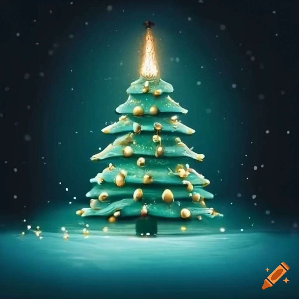 Christmas tree in the woods on Craiyon