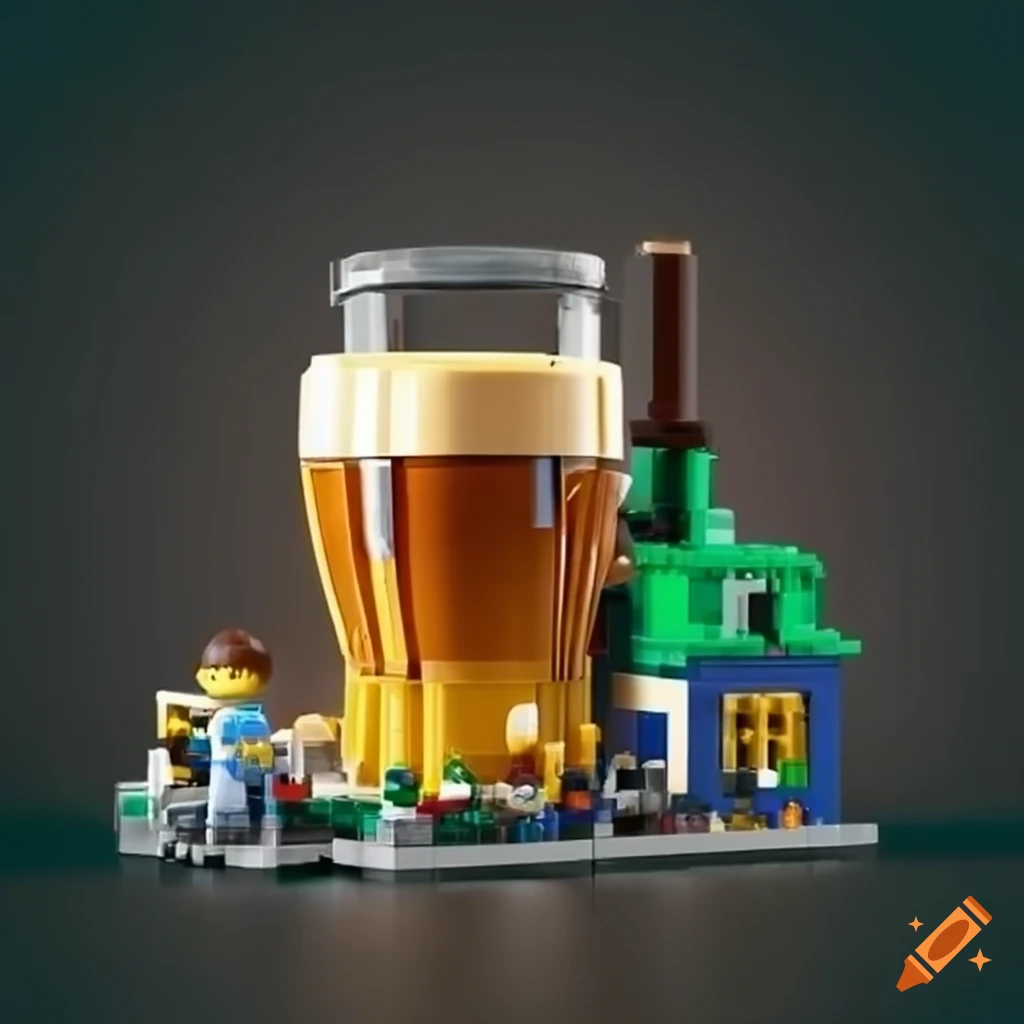 Lego set of an american craft brewery brewing area on Craiyon