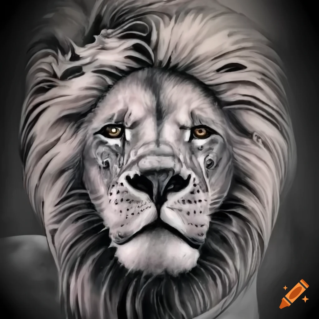 Lion tattoo ink stock illustration. Illustration of portrait - 271566016