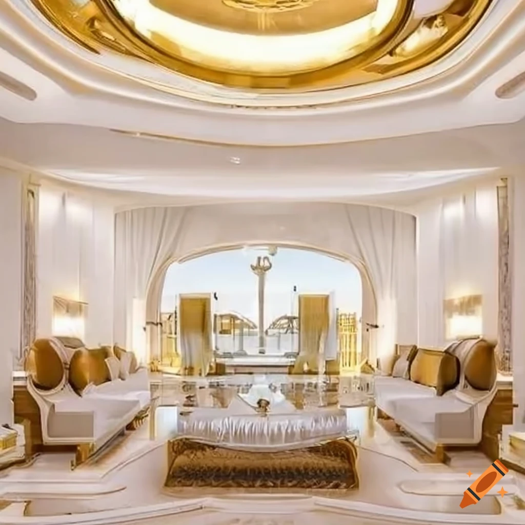 Luxurious interior in Dubai with elegant grandeur and friendly light colors