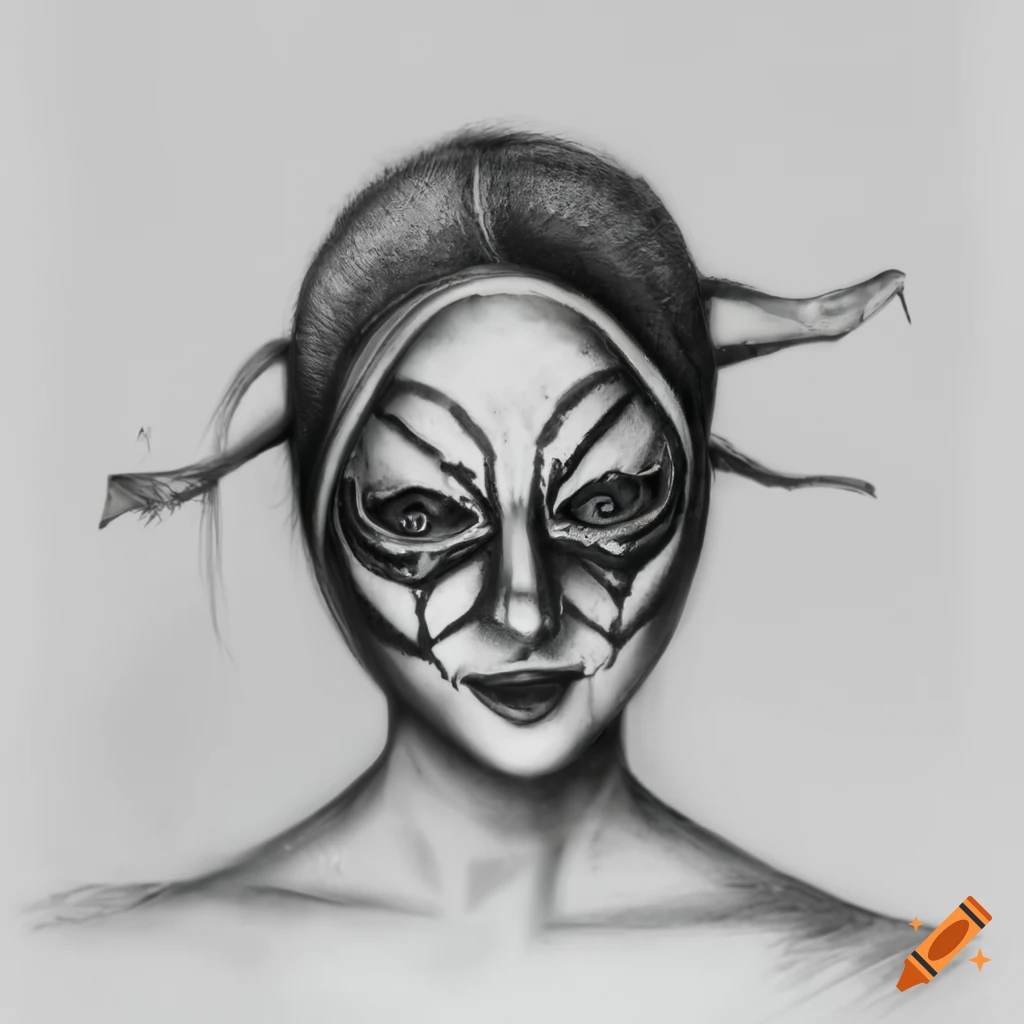 Beautiful dark Harlequin mask