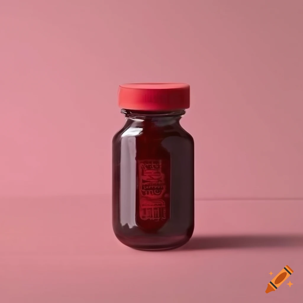 Hawthorn berry supplement bottle with pharmacology base coats jar