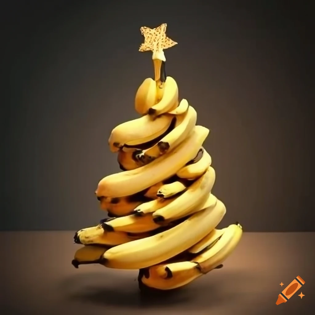Christmas tree decorated with bananas on Craiyon