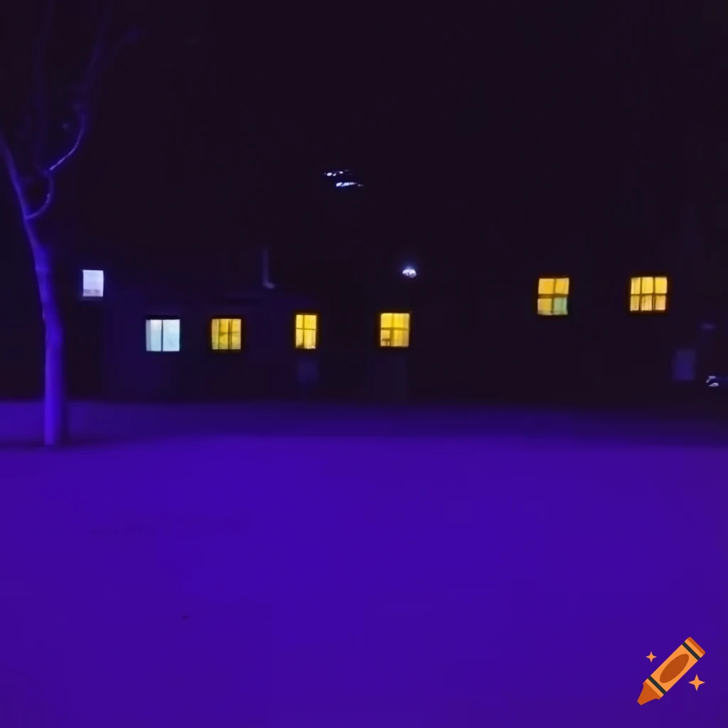 Liminal playground at 7:23 at night