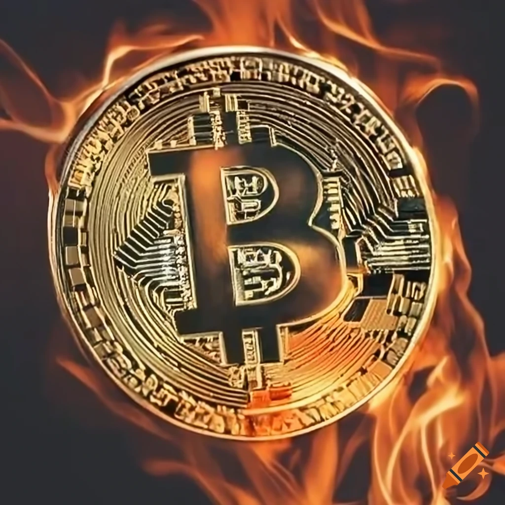 Burning bitcoin cryptocurrency