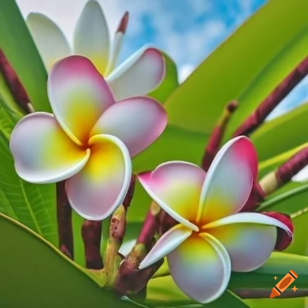Maui plumeria gardens business sign with tropical flowers on Craiyon