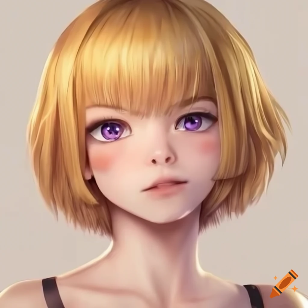 Anime catgirl with a smug expression and golden hair in portrait style