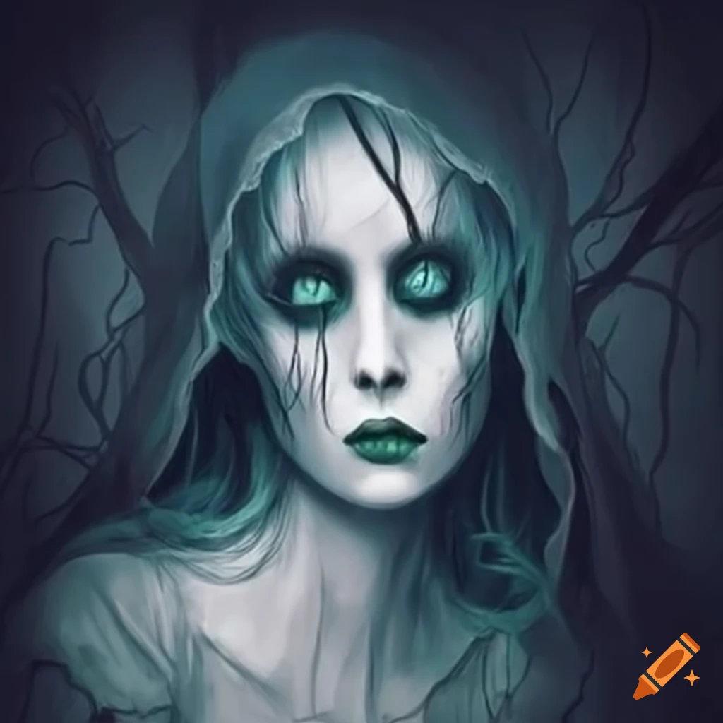 Ghostly woman on the edge of the road