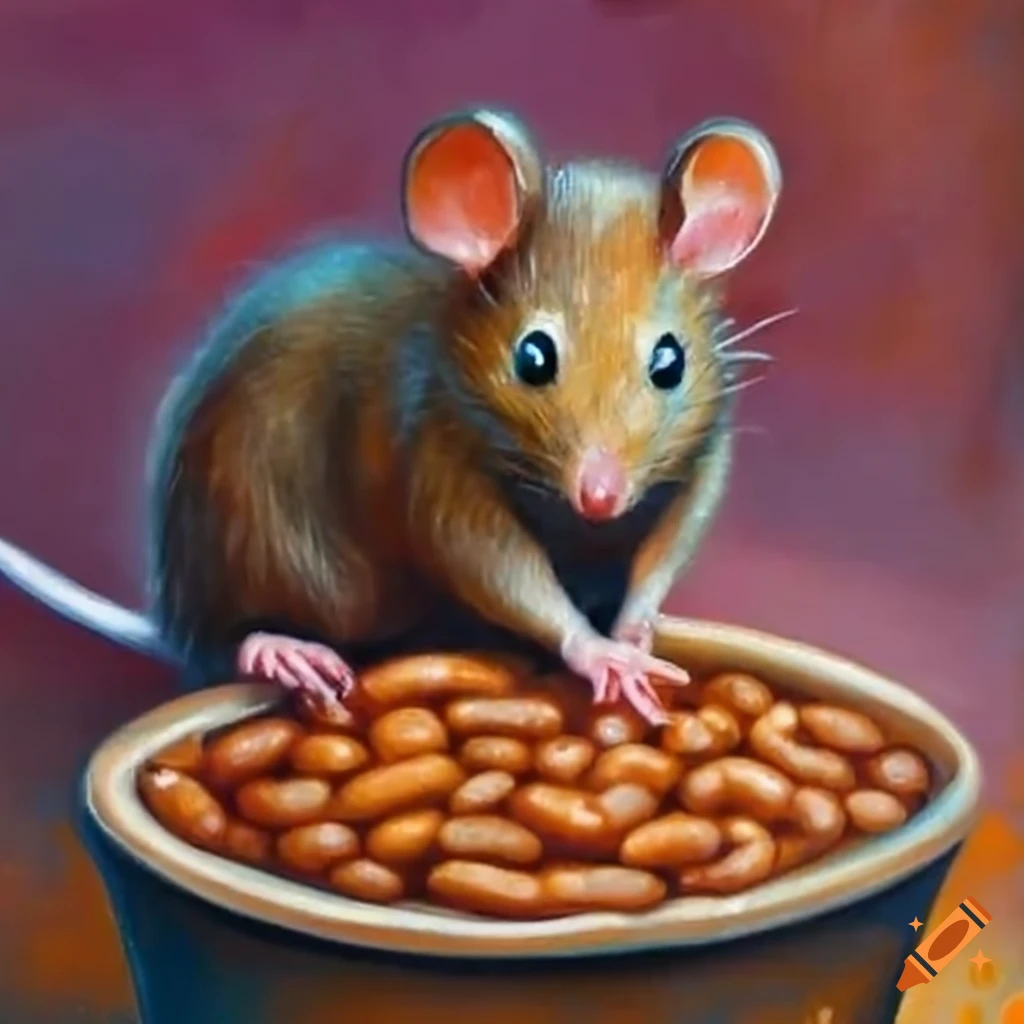 Number 19 mouse in baked beans on Craiyon