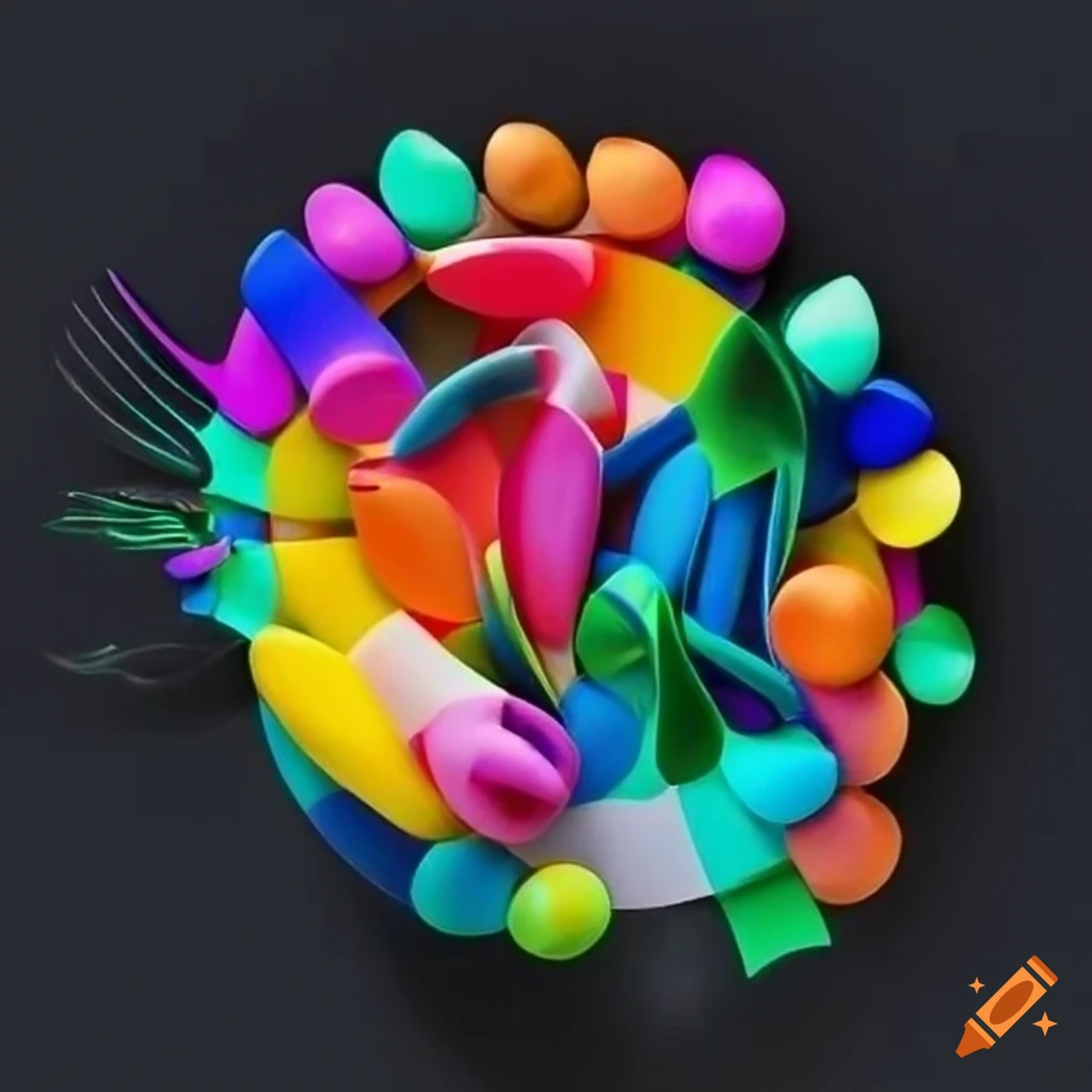 Colorful modern art with sporks design