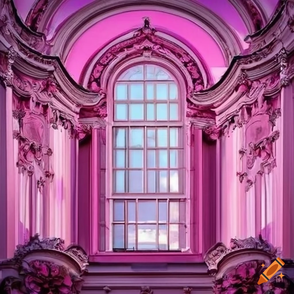 Rococo glass facade with lovely pink details