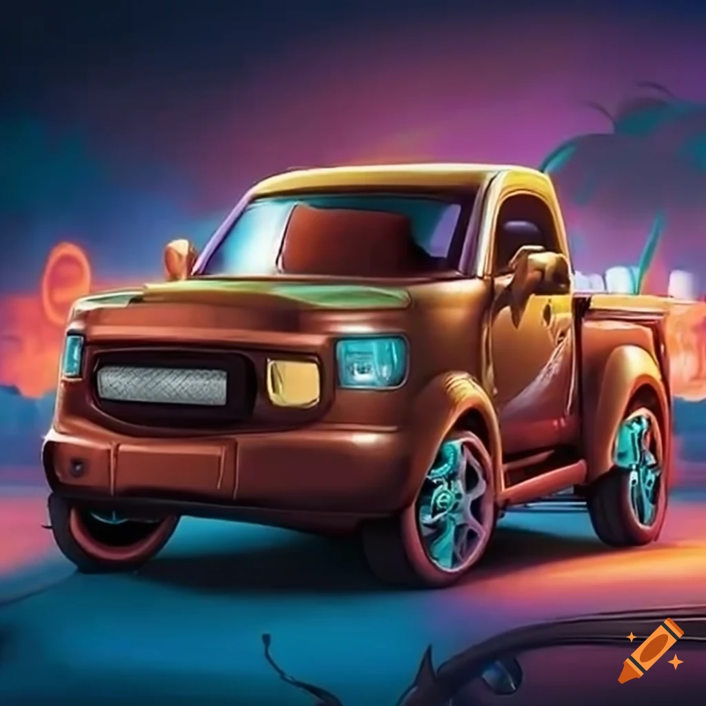 Camioneta de periodista estilo Scooby Doo de lado