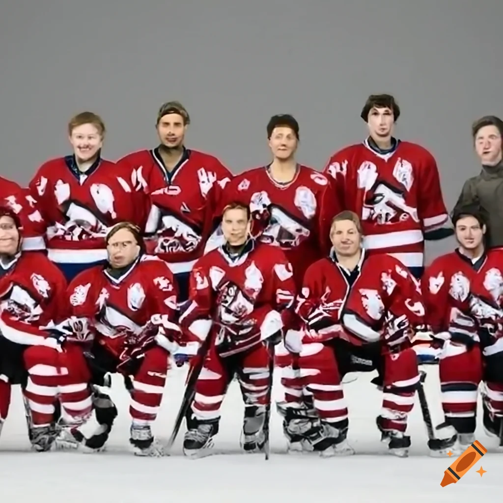 Outdoor ice hockey team picture