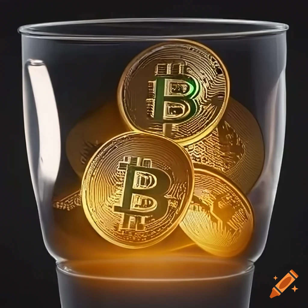 Bitcoin mixing in a tumbler on Craiyon